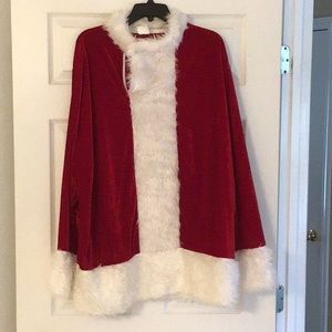 Santa Suit with pants and belt, boot covers, hat, beard and wig